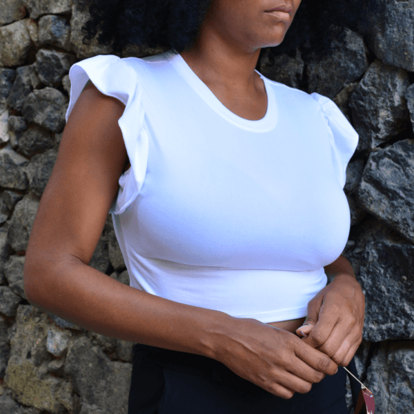 Blusa Blanca Cajita vuelos