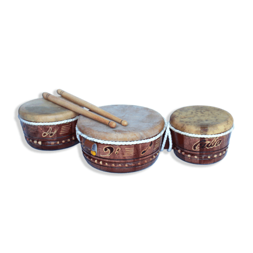 Triple Tambor Bakará Tallado  (Souvenir)